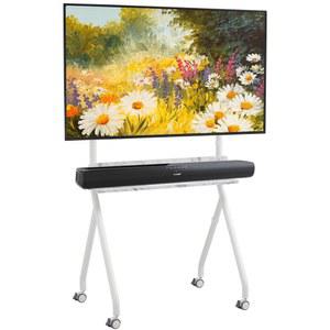 ETHU TV 스탠드 40-86인치 LED LCD OLED 화면 최대 88파운드, 휴대용 TV 스탠드 온 휠, 트레이 , 거실, 침실, 사무실용 모바일 스탠드