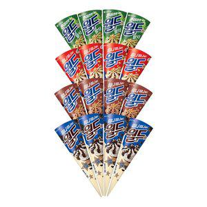 [롯데웰푸드]월드콘 말차x4+바닐라x4+쿠앤크x4+초코x4