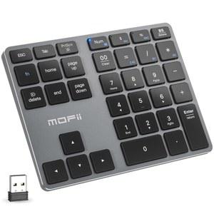 노트북용 MOFII 블루투스 숫자 패드 - 회색 무선 키패드 35 키 USB-C 충전식 패드, 노트북/PC/데스크탑/노트북/서피스 프로용 휴대용 금융 데이터 10