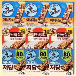 오리온 닥터유 에너지바 40g 12개+단백질바 50g 9개+에너지바 저당 50g 9개(총30개) 3종 셋트