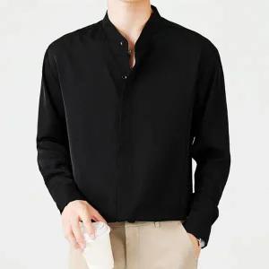 남자 차이나카라셔츠 긴팔 구김없는 남방 베이직 셔츠