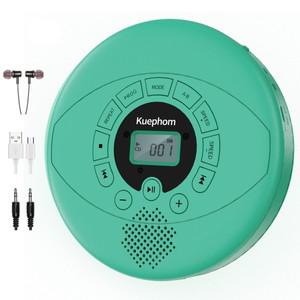 미니CD플레이어 Kuephom 휴대용 CD 플레이어 충전식 디스크맨 CD 워크맨 스피커  헤드폰  USB MP3 재생