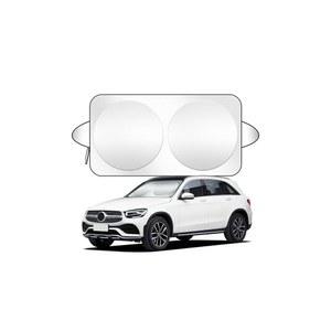 킹펀 자동차 앞유리 선쉐이드 - 반사 폴리에스터 블록 히트 선쉐이드, 접이식 자동차, 트럭, SUV, 액세서리에 적합 중형(64x32 인치)