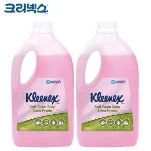 [콩심팥심]크리넥스 핸드워시 폼 솝 스윗파우더향 1.95L x 2개