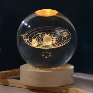 원형 LED 무드등 수정구 유리구슬 간접조명 태양계 8cm
