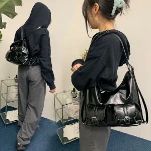 [모노무드]MNO 투포켓레더투웨이백 백팩 숄더 크로스 데일리가방 보부상 가죽