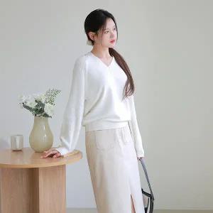[르포엠][최초가 79,900원][르포엠]에토니아 컷 아웃 브이넥 니트