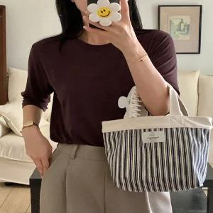 어텀스판 심플 찰랑 5부 티셔츠 (3color)