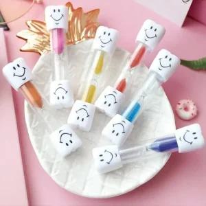 고품질 스마일 3분 아이 양치 시간 모래시계 타이머 6컬러 (WFJLHVV)