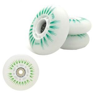 JCXYL EV 4 팩 62mm 64mm 68mm 70mm 76mm 80mm 라이트 업 인라인 스케이트 휠 플래시 롤러 스케이트 휠 90A 스케이트 교체 휠(실내 실외용 ABEC-9 베어링 포함)