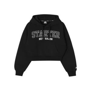 [스타터 블랙라벨] 여성_뉴 헤이븐 아크 로고 헤비 스웨트 후디 (블랙) SA243IHD72_BLK