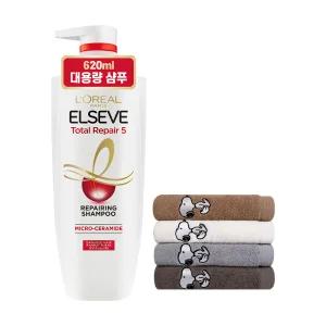 로레알파리 토탈리페어5 샴푸 620ml + 스누피 타올(랜덤 1장)