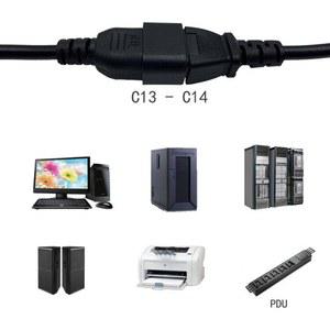 검정색 IEC320 C13 암 C14 수 UPS PDU 전원 코드 0.75mmx2 데스크탑 컴퓨터 연장 케이블 10A 250V 3 코어 1.5M