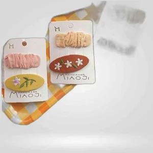 꽃 자수 파스텔 무지 아동 헤어 똑딱핀 아기자수핀 아기꽃자수핀 유아핀 205073