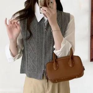 (봄가을)비7211집업J 지퍼오픈 44~66까지 여성조끼 여자 미시니트 스웨터 베스트 캐주얼(새로본)