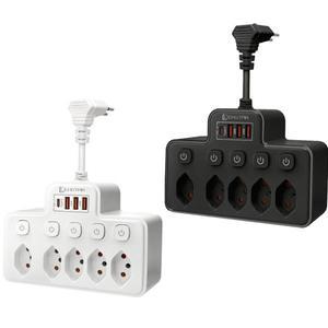 스위스 플매트 카펫 러그 AC 벽걸이형 전원 스트립 독립 콘센트(3개의 USB 1  포트 포함) 휴대폰 충전 네트