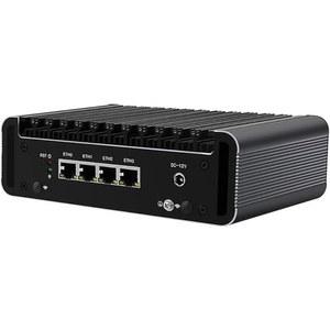 키쿠센코 방화벽 마이크로 어플라이언스, 미니 PC 셀러론 J4125 쿼드 코어, 4개의 lntel i226-V 2.5G NIC 포트, AES-NI 베어본 소프트 라우터 VPN 지원, RAM 없음 SSD