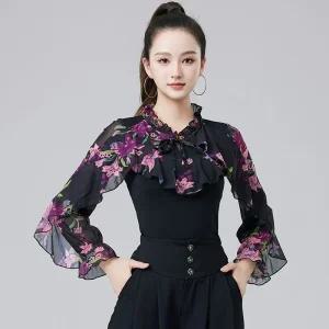 라틴댄스복 상의 긴팔 현대무용