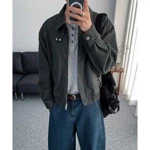 매장정품 [11월 1일 배송] ALYSS [데일리룸X알리스] 페이디드 그레인 코튼 블루종 자켓 [빈티지그레이] ALS
