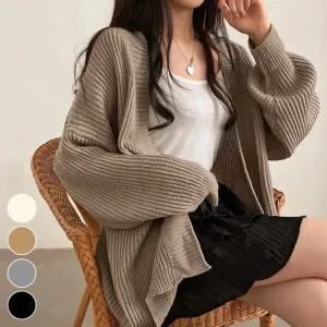 루즈핏 도톰 니트 가디건 ELC-9049