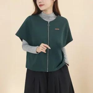 쏘앤 패치 가오리 조끼  마담 미시 중년 여성 빅사이즈 40대 50대