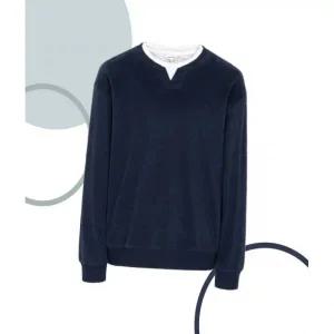 브랜드정품 빈폴 BEANPOLE MEN 레이어드넥 스웨트 셔츠 네이비 226521