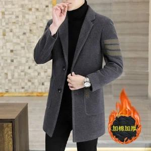 남자코트 하프 코트 트렌치 기장 추동 모직 양털 힛템