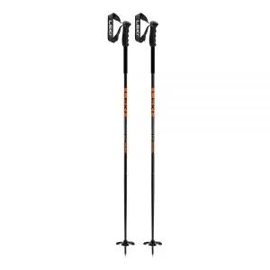 LEKI Pitch Back 알파인 스키용 경량 알루미늄 스키 폴 - 블랙-네온오렌지-다크 앤트러사이트 115cm 530431