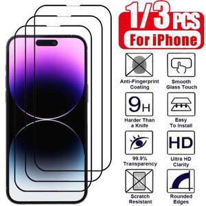 1/3 PCS 아이폰 14 프로 강화 유리 IPhone 17 16 15 Pro Max Glass iPhon 12 11 강화유리 Plus 화면 보호기