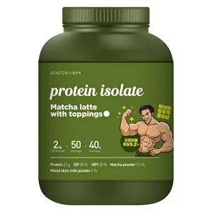 [베네틴]베네틴 X 한주먹 토핑 프로틴 쉐이크 아이솔레이트 말차라떼맛 2kg
