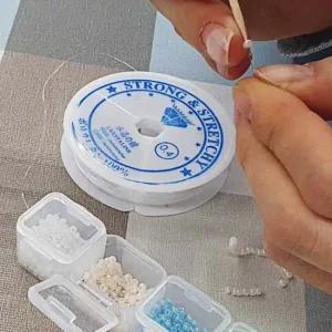 비즈키링 팔찌만들기 우레탄줄 투명 0.4mm 줄 부자재 우레탄 줄 비즈 공예 키링 재료 악세사리 부자재
