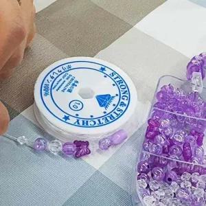 비즈키링 팔찌만들기 우레탄줄 투명 1mm 부자재 줄 우레탄 줄 비즈 공예 키링 재료 악세사리 부자재