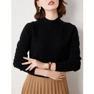 [하프클럽/셀러허브_여성트랜드패션]ONM 126294 반목 기본 니트티 반폴라 목폴