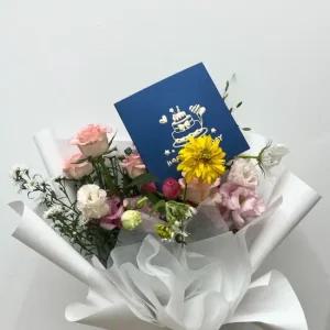 생일 축하 케이크 팝업카드 파티 카드 블루색상 특별한 선물 팝업카드 생일축하카드
