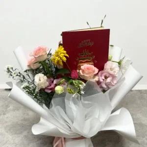 생일 축하 케이크 팝업 카드 레드 색상 기념일 특별한 팝업카드 생일축하카드 생일카드