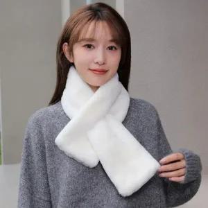 [콩심팥심]겨울 토끼털 퍼목도리 방한 머플러