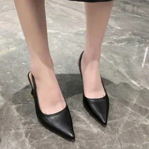 여성용 오피스 블로퍼 스틸레토 뮬 슬링백 스트랩 구두 정장용 힐 뾰족구두여성하이힐