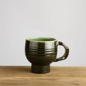 고품질 이천도자기 수공방 투톤 오리베 라인 머그컵 9.5cm (WBFAA14)