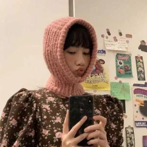 [콩심팥심]멋진 겨울 여성 모자 워머 따듯 후드 스타일 선물 넥