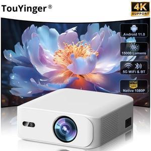 Touyinger L9 휴대용 미니 프로젝터 FHD 1080P 풀 빔 4K 비디오 WiFi 영화 홈 시어터