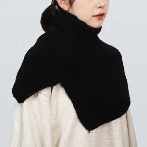 겨울 어깨숄 니트 케이프 하이넥 슬릿 기모 판초 여성넥워머 겨울넥워머 털워머 여성워머