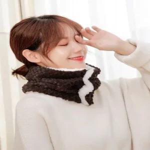 여성 4컬러 겨울 따뜻한 파인애플 퍼 투버튼 넥워머 목토시 골프넥워머 방한용품