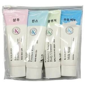 샴푸 린스 바디클렌져 우유비누 간편 여행용 4종세트
