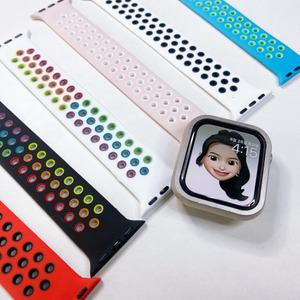 NUBASE 애플워치 10 호환 싱글투어 스포츠 솔로루프 실리콘 스트랩 밴드 시계줄 줄질 + 필름1P