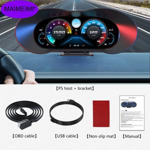 헤드업디스플레이 HUD P5 헤드업 디스플레이 OBD GPS 듀얼  GPS 속도계 차량용 프로젝터 알람 EOBD 자동 연