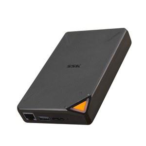 [미국배송] 자체 WI-FI 핫스팟 개인 클라우드 스마트 스토리지 자동 백업 지원 전화/태블릿 PC/노트북 무선 원격 액세스가 가능한 SSK 2TB 휴대용 NAS 외장 하드 드라이브
