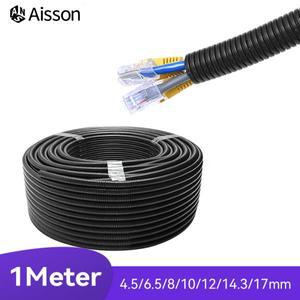 1M 4.5mm-17mm PP 골판지 파이프 자동차 케이블 내열성 절연 튜브 하네스 모터 전기 와이어 보호 액세서리