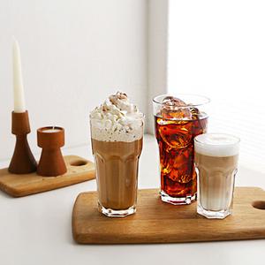 예쁜 카페 유리컵 롱유로텀블러 198ml/380ml/500ml아이스 물컵 쥬스컵  머그컵/커피/유리/쥬스잔