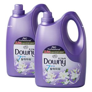 다우니 섬유유연제 화이트와릴리 3.8L x2개 /초고농축 퍼플 대용량