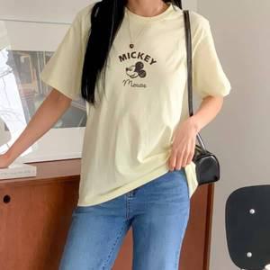 [디작소]여성 봄 여름 레코 미키 프린팅 반팔 티셔츠
